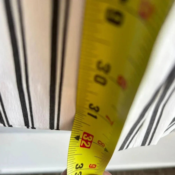 BCBGMAXAZRIA Womens Self Tie Belt Stripe Wide Leg Pants Black White Size 2/4 - Picture 6 of 13